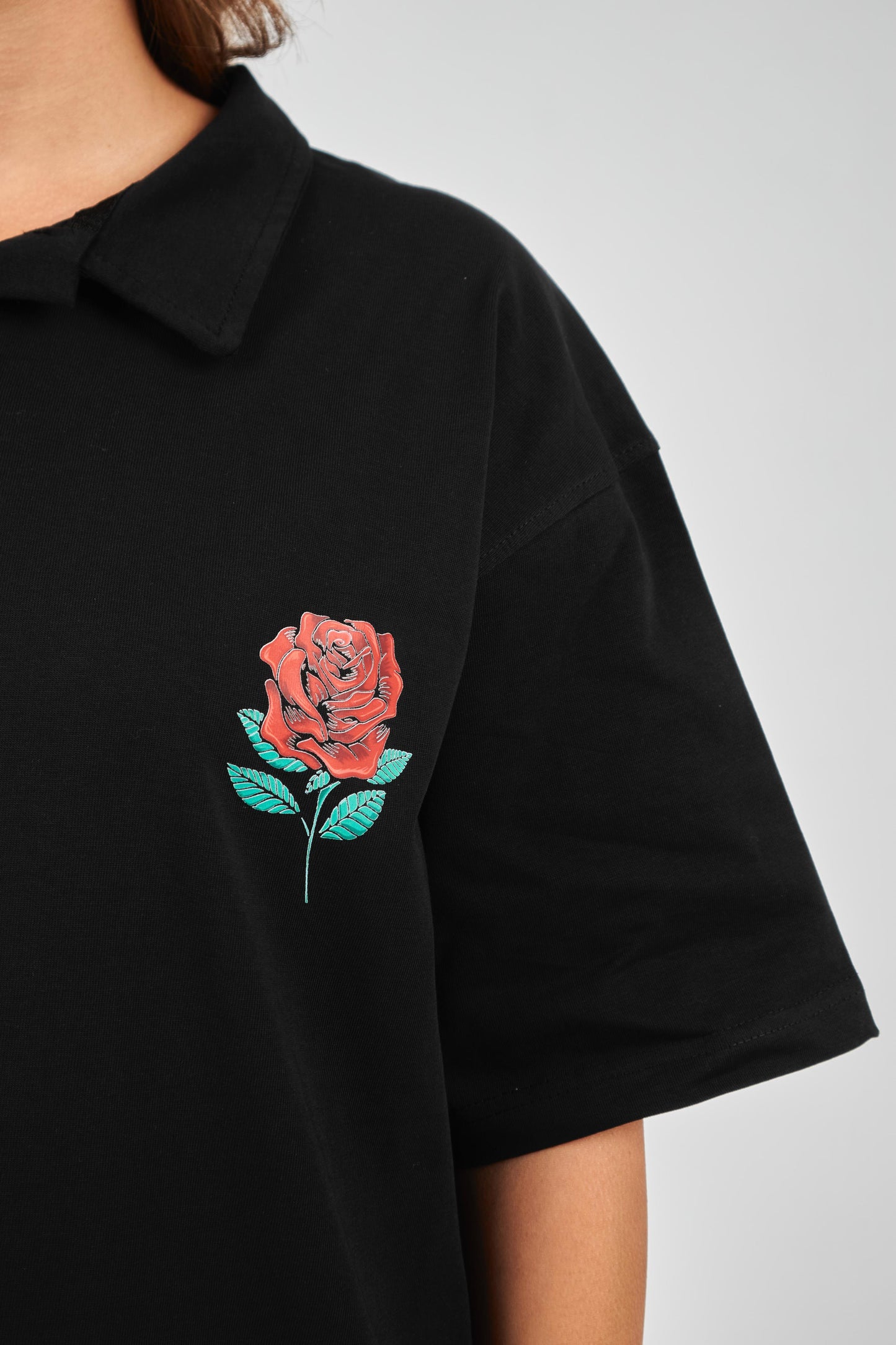 Black Rose Polo T-Shirt