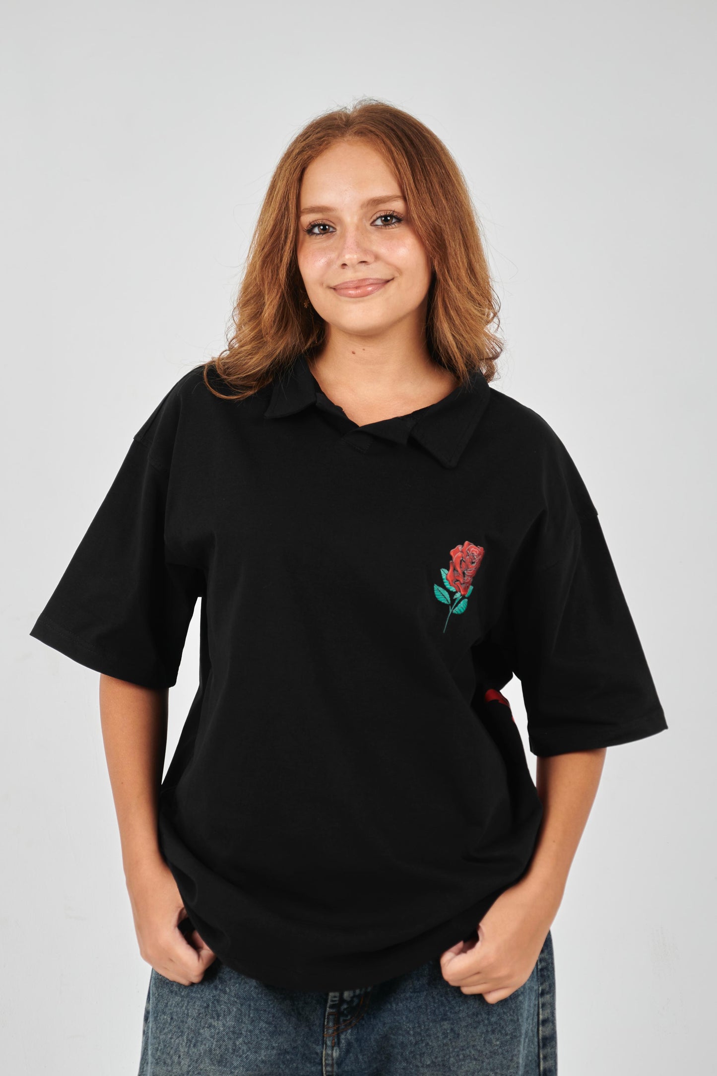 Black Rose Polo T-Shirt