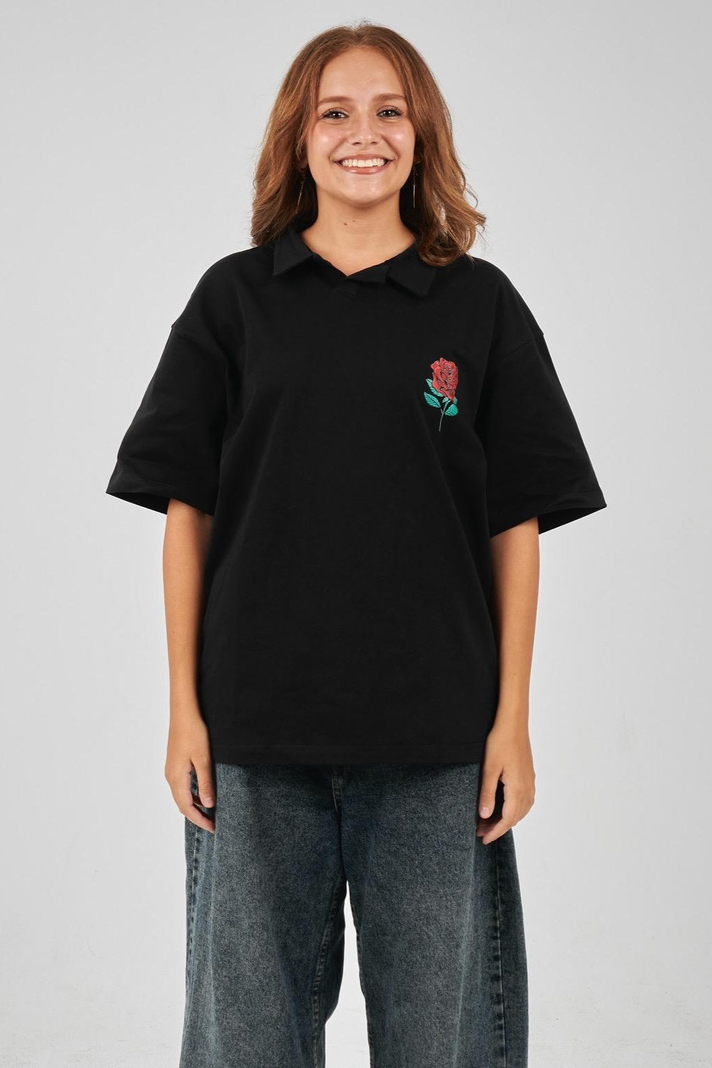 Black Rose Polo T-Shirt